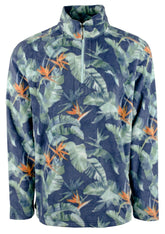 Tommy Bahama Men's Cloud Peak Half Zip Long Sleeve Fleece Pullover Bering Blue 2XL